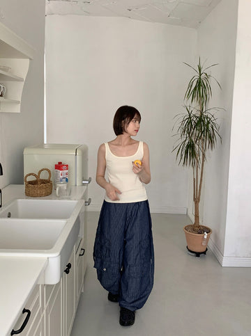 Alves Non-Fade Denim Balloon Cargo Pants